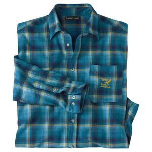 Atlas For Men Mens Checked Flannel Shirt / Blue